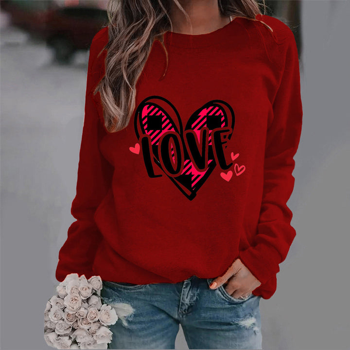 Kvinders sweatshirt med kreativt hjerte-design og afslappet pasform Stilla