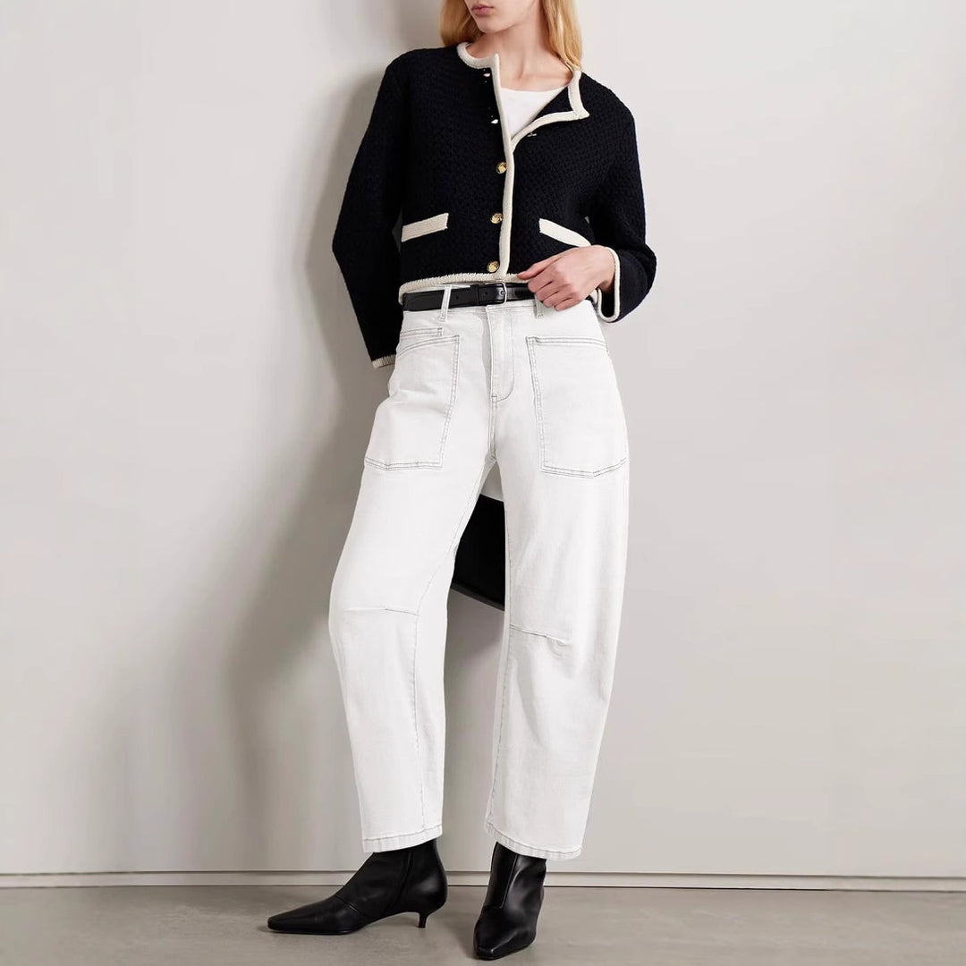 Dame Mode Cargo-Jeans med løs pasform og store lommer Stilla