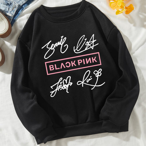 Kvinders casual sweatshirt med kreativ signaturmotiv Skovae