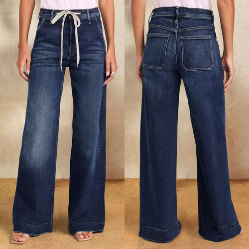 Dame Løst skårne jeans med praktisk snortræk og høj talje Stilla