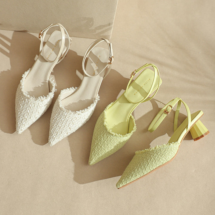 Dame Elegant Slingback Blokhæl Mules Stilla