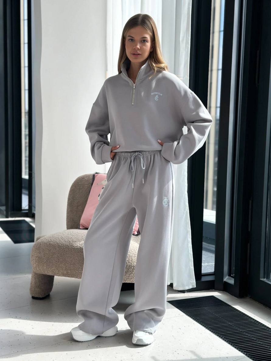 Damer sporty sweater sæt med høj krave og komfortabel pasform Stilla