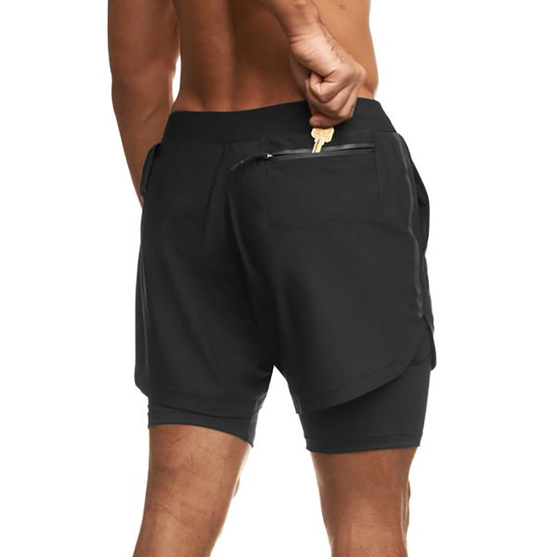 Damer Sportslige Dobbelt-shorts med integreret kompressionsunderbukser og elastisk talje Stilla
