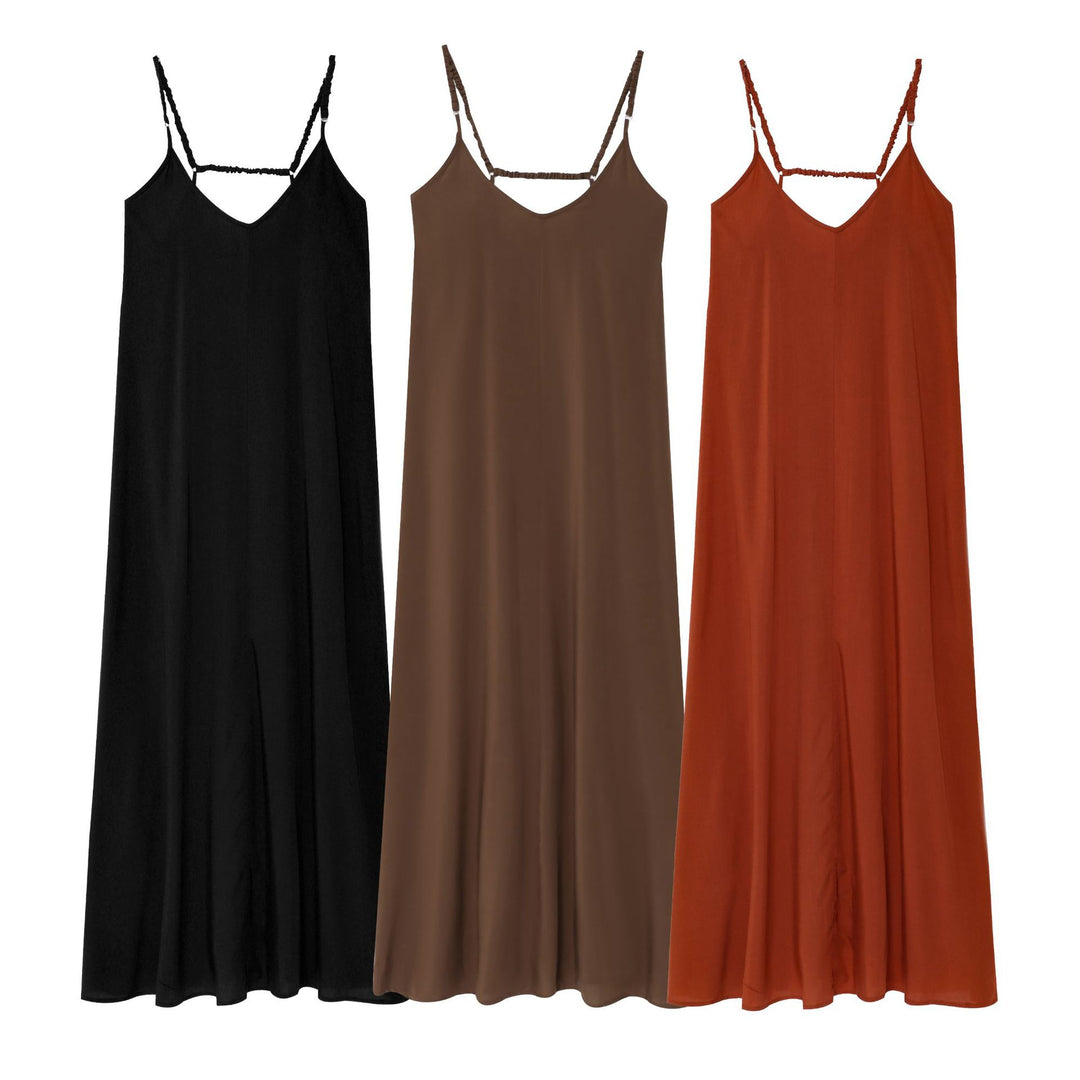 Femme Maxi Spaghetti bærestropkjole med justerbare stropper Stilla 1750153536