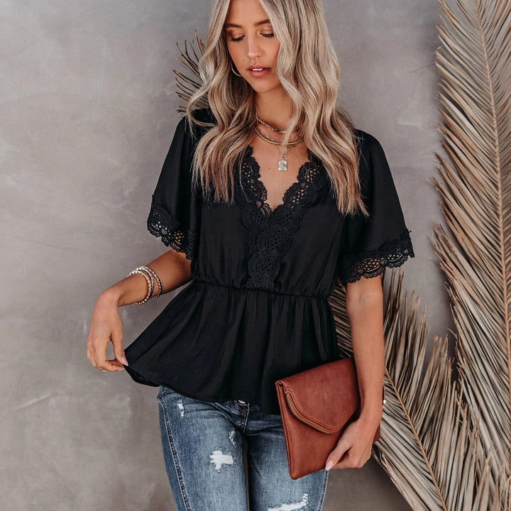 Femme Spidskant Peplum Top Stilla