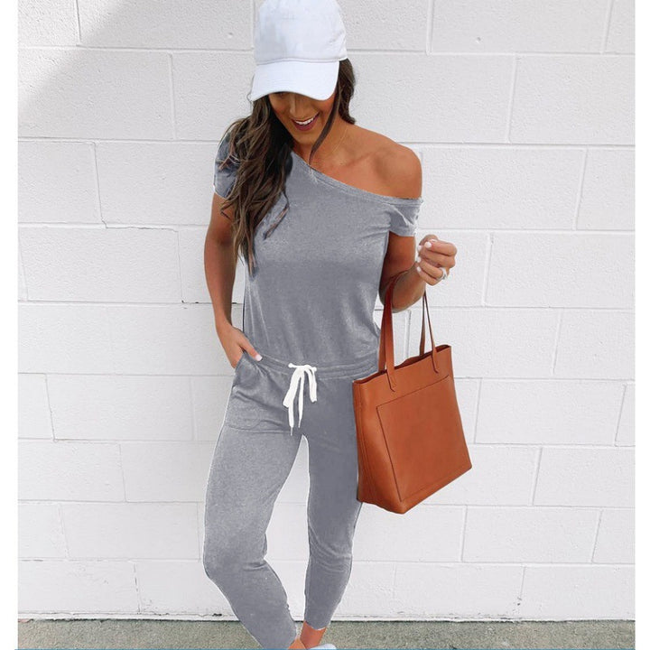 Damer stilfuld jumpsuit med asymmetrisk halsudskæring og høj talje betoning Stilla