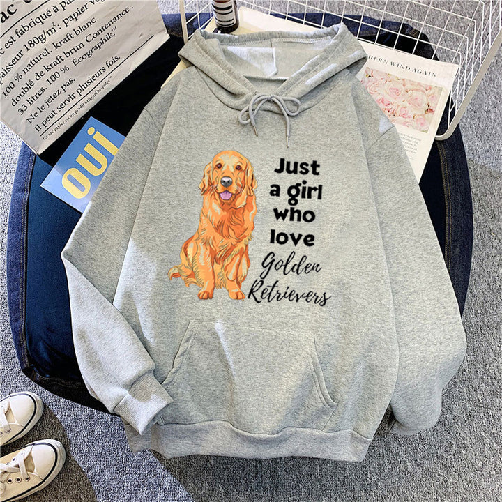 Kvindernes Hoodie med Kærlig Golden Retriever Motiv Skovae