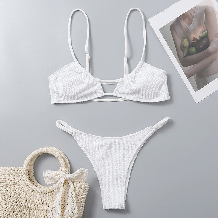Dame Triangel-bikini med raffineret netdesign Skovae