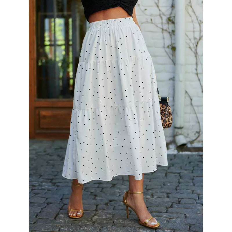 Dame Stufet Midi-Nederdel med Polka-Dots-Mønster Stilla