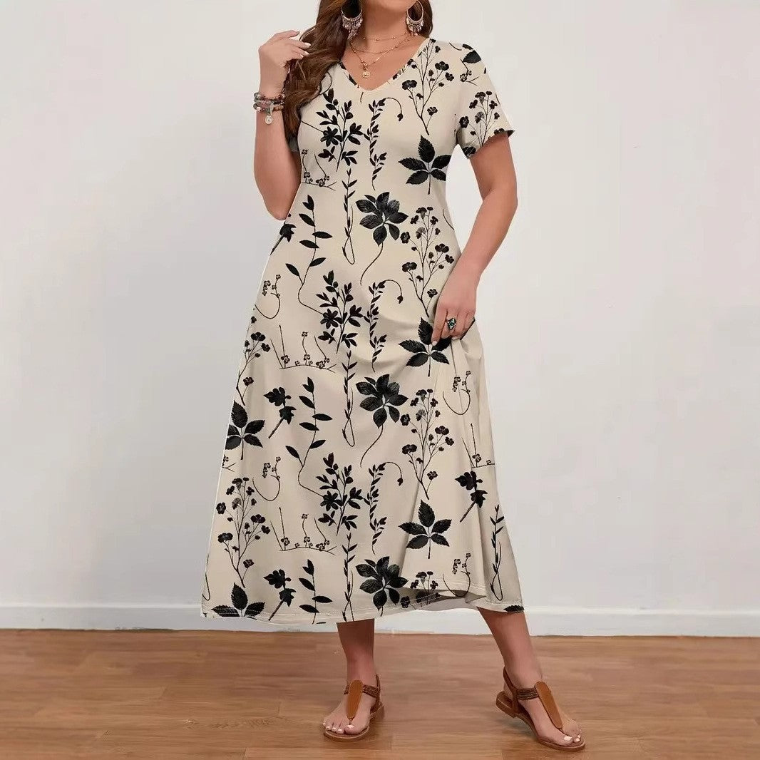 Dame Maxikjole med blomsterdesign Stilla