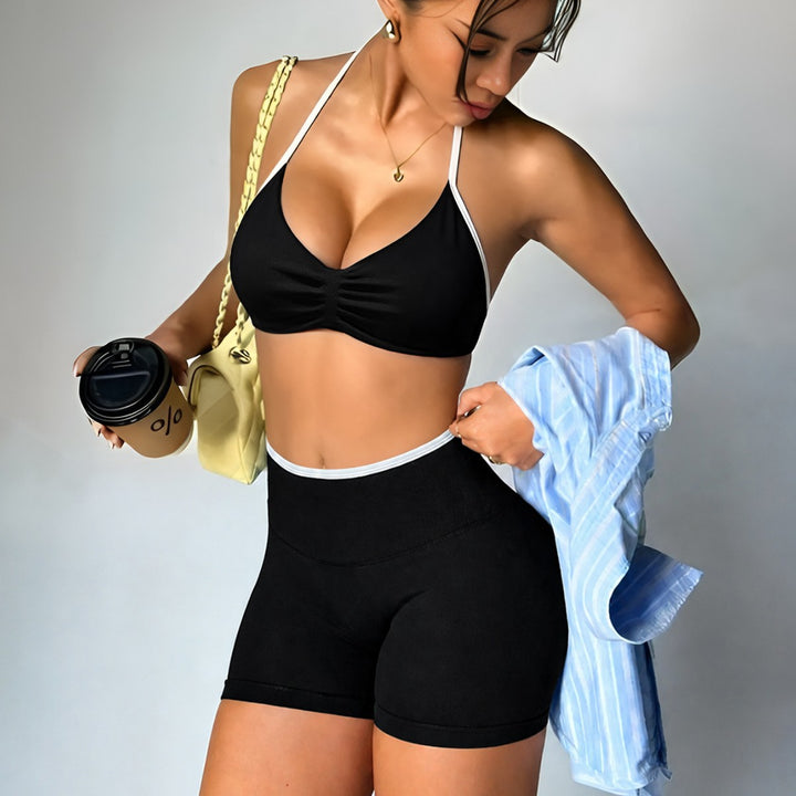 Dame Sporty Crop-Top og Shorts-Sæt Skovae