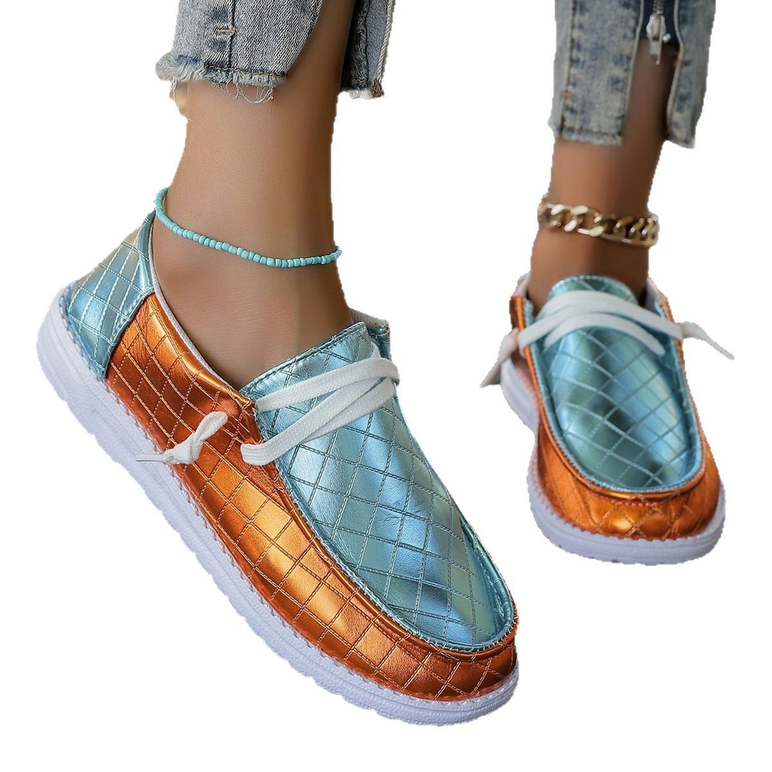 Damer mode fritidssneakers med glittrende overmateriale og raffineret dekorativ stikning Stilla