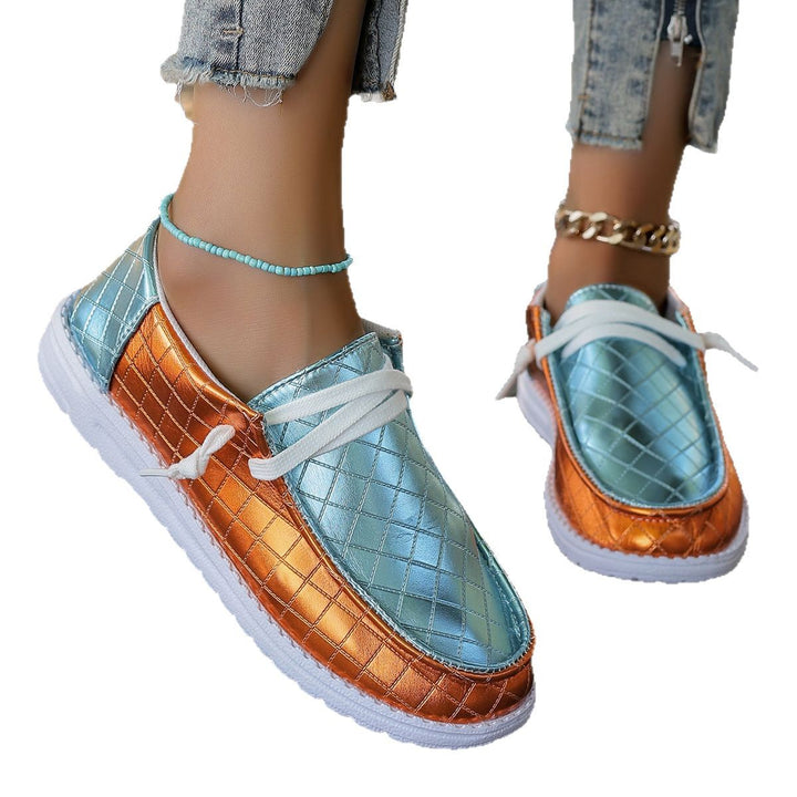 Damer mode fritidssneakers med glittrende overmateriale og raffineret dekorativ stikning Stilla