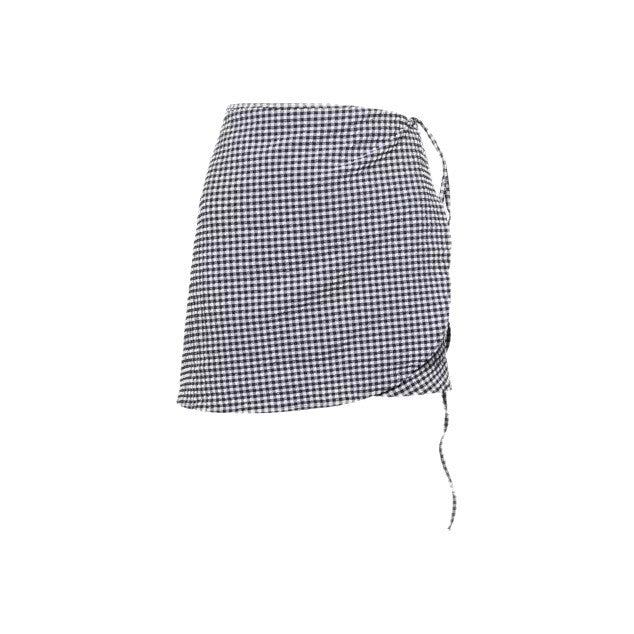 Dame wrap nederdel i ternet mønster med bindbare detaljer Skovae