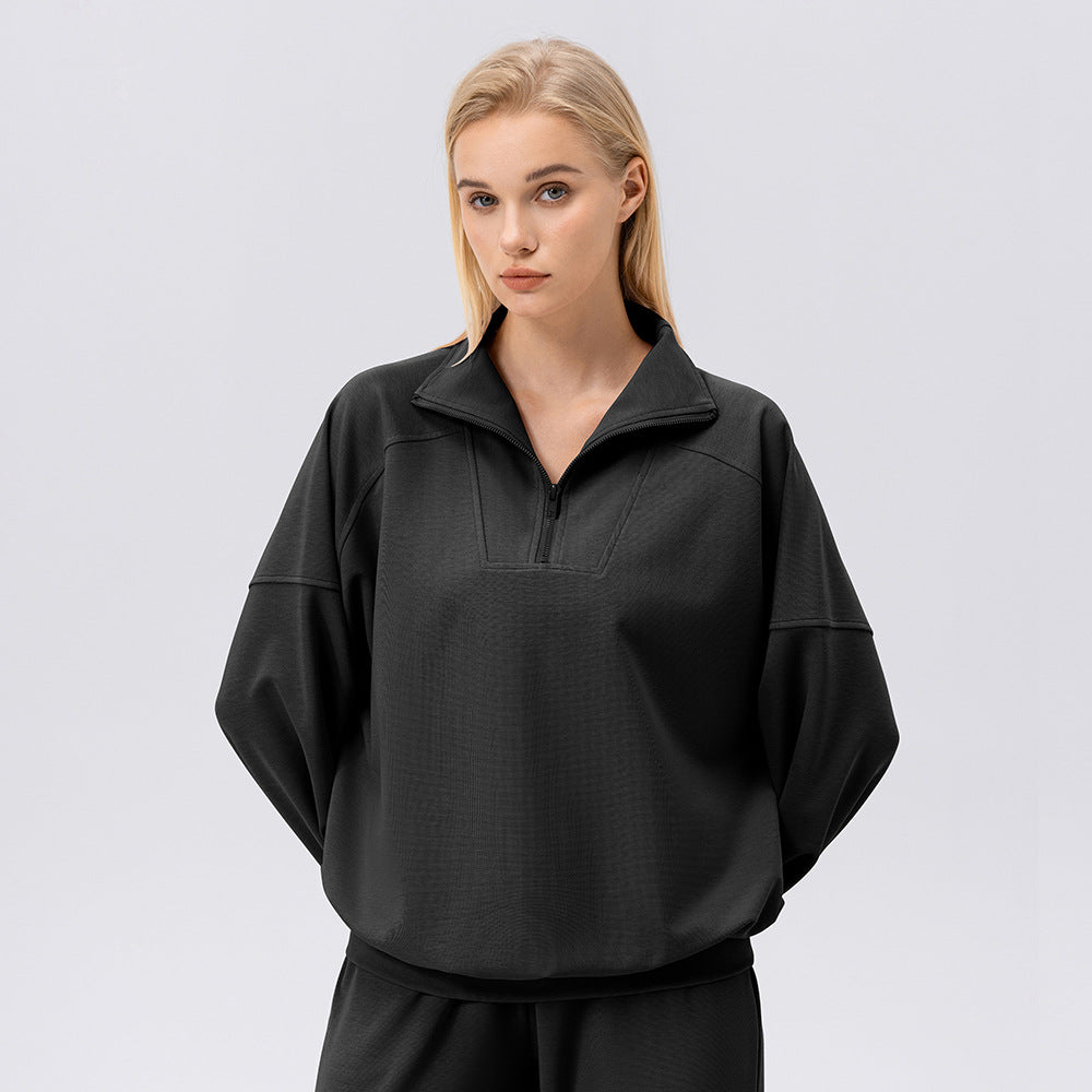 Dame sportpullover med moderne halvpulje og løs pasform Stilla