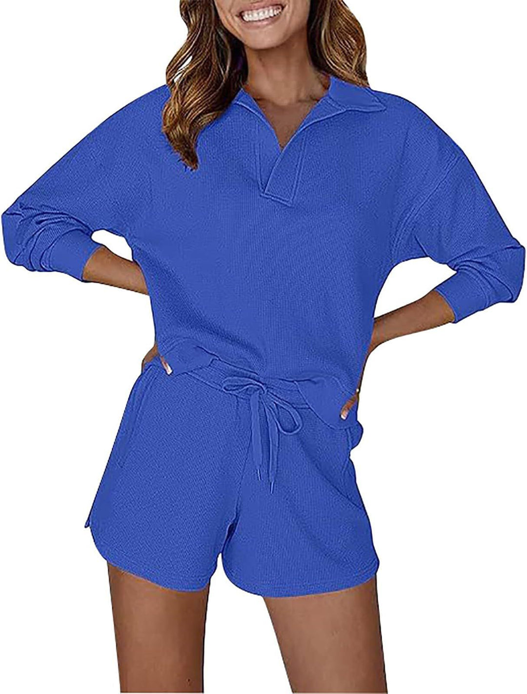 Dame afslappet poloshirt og shorts sæt Stilla