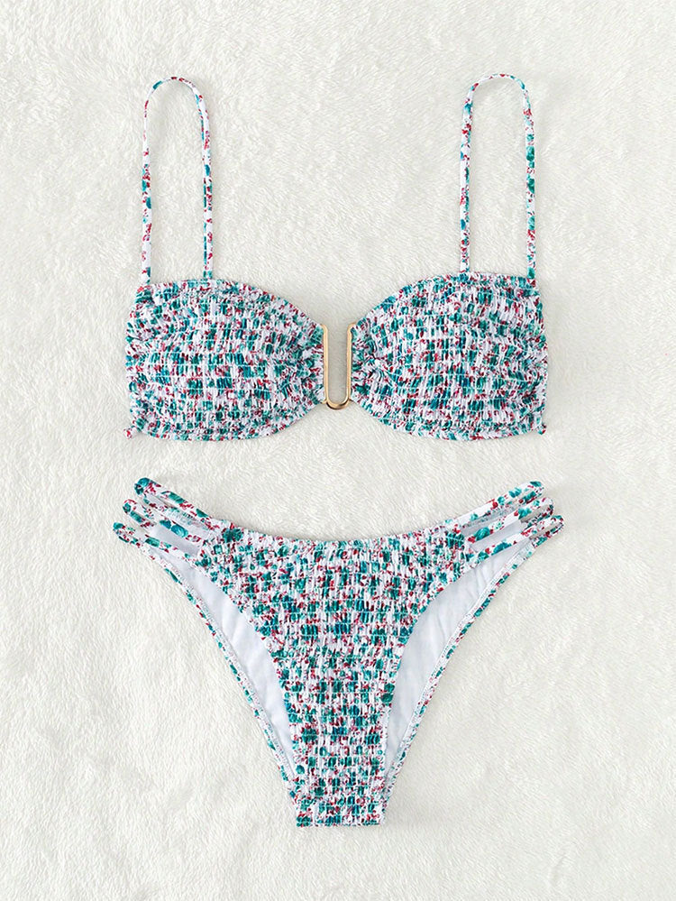 Dame Push-Up Bikini med raffineret flæse design Skovae