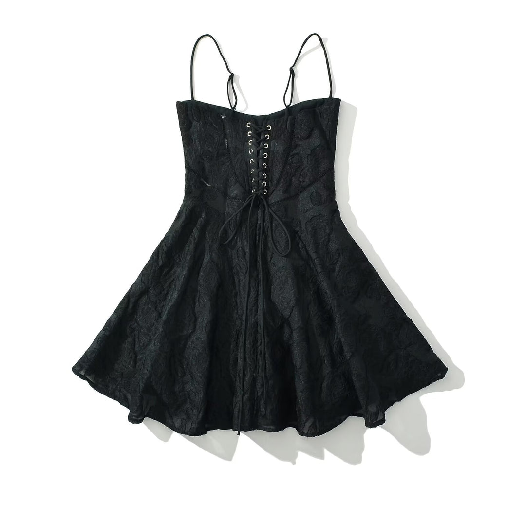 Femme Floral Spitze Flare Mini Kjole Stilla