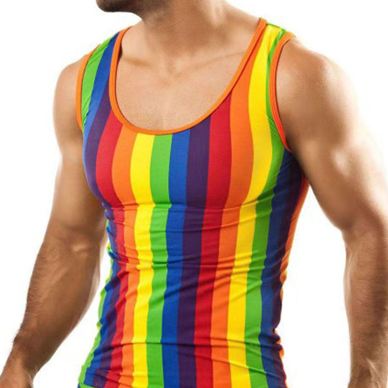 Herren nan et tæt saet af undertøj med tanktop og formende boxerbrief lavet af strækjersey Skovae