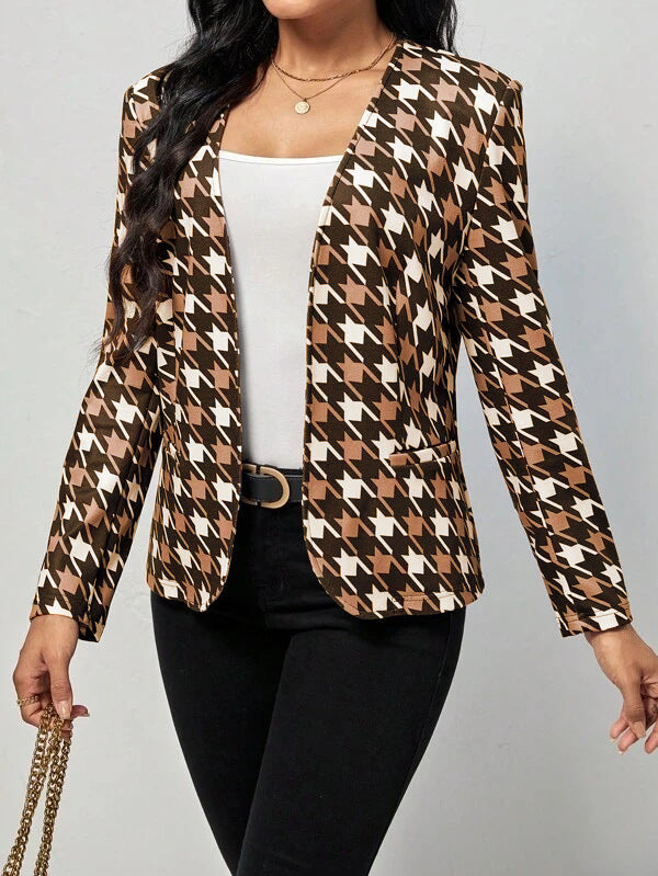 Dame Modischer Blazer i Ikat-design med elegant snit Stilla