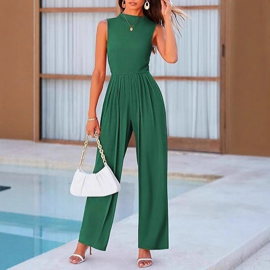 Dame elegant jumpsuit med bred ben og taljeret silhuet Skovae