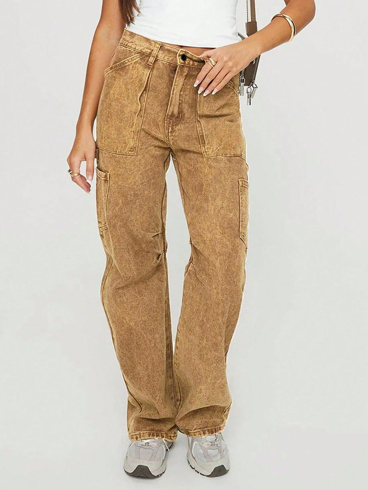 Dame Cargo-Jeans med afslappet pasform og praktiske lommer Stilla