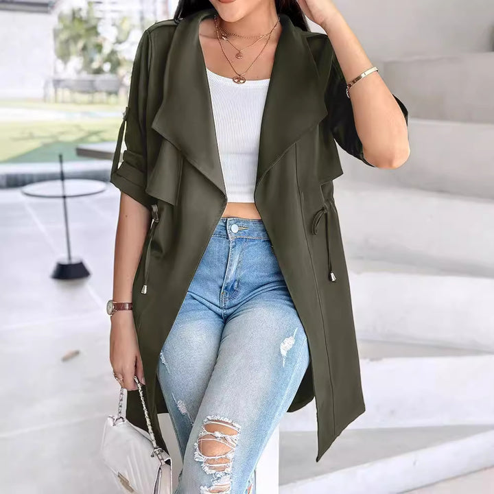 Dame afslappet trenchcoat med fashionable oversized ærmer Stilla
