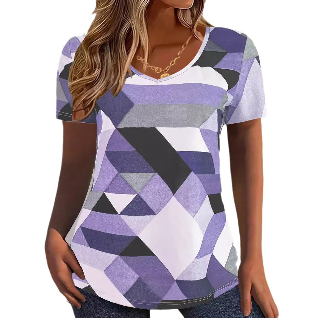 Dame V-hals T-shirt Stilla