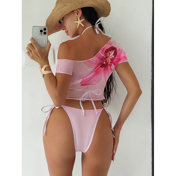 Dame Bikini-Sæt med blomster-overlay Skovae