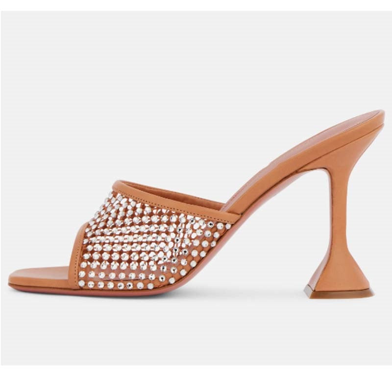 Dame High-Heel Slide Mules med strassdetaljer Stilla