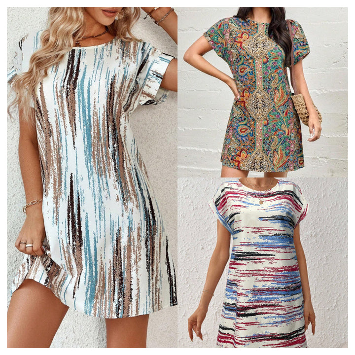 Femme Abstract Print A-linje Kjole Stilla