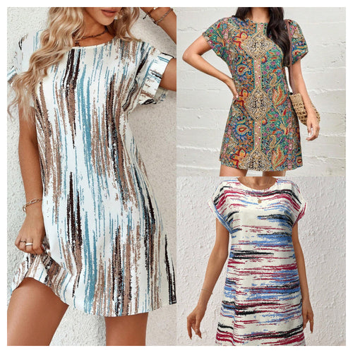 Femme Abstract Print A-linje Kjole Stilla