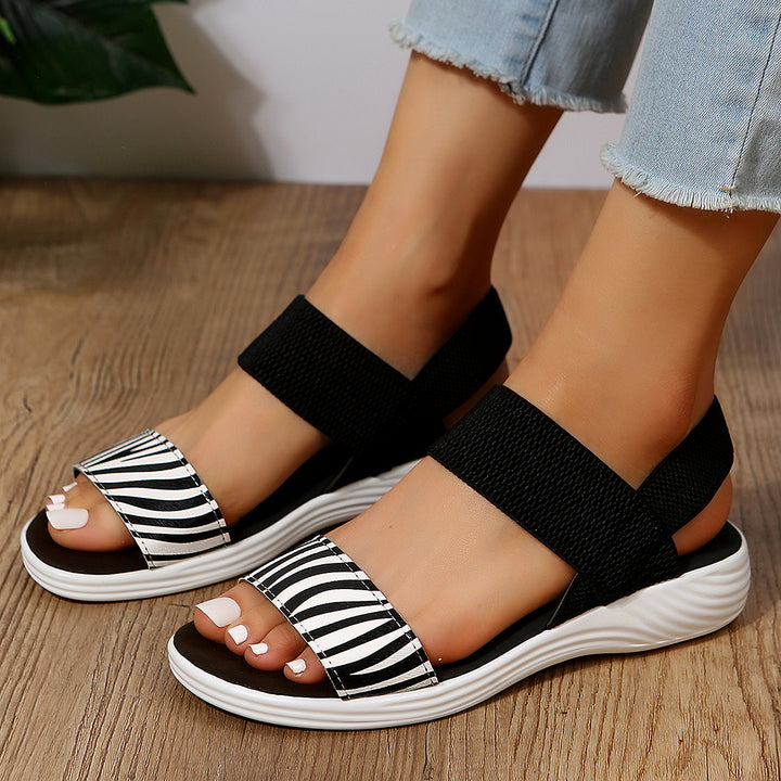 Dame Komfortable Sandaler med elastisk fodbede og stilfuldt mønster Stilla