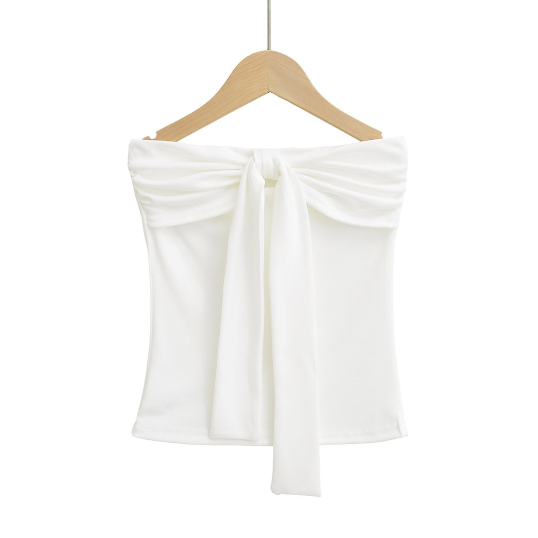 Dame Off-Shoulder Top med smagfuldt knudedetalje og blødt strækstof Stilla