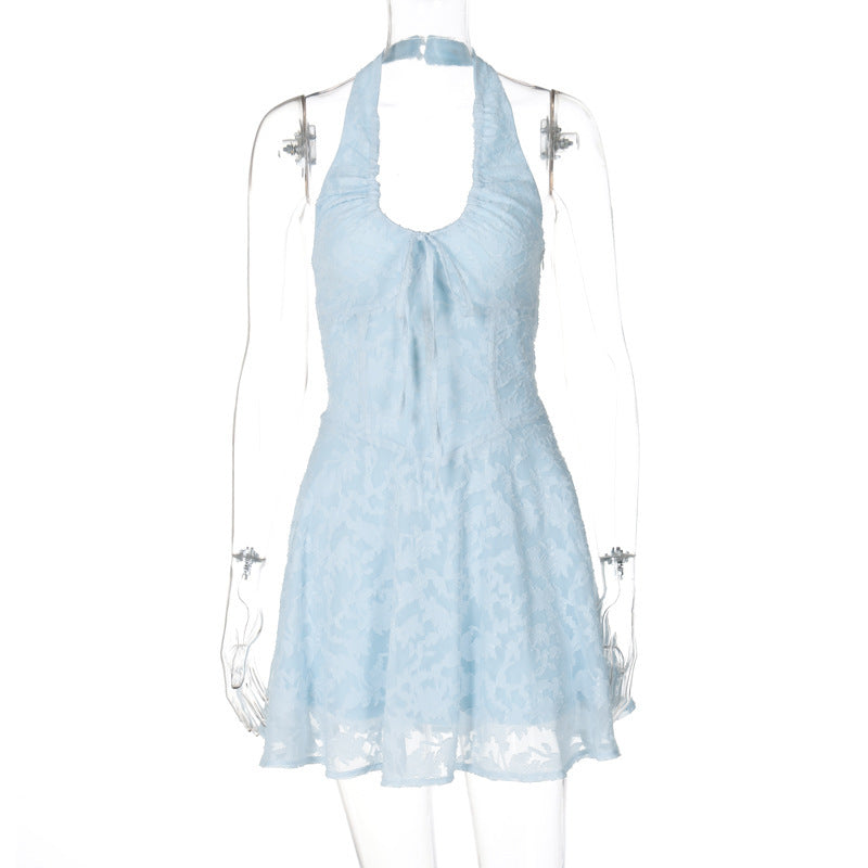Dame Halterneck-Minikjole lavet af fin blonde Skovae