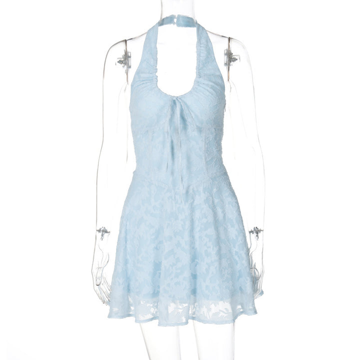 Dame Halterneck-Minikjole lavet af fin blonde Skovae