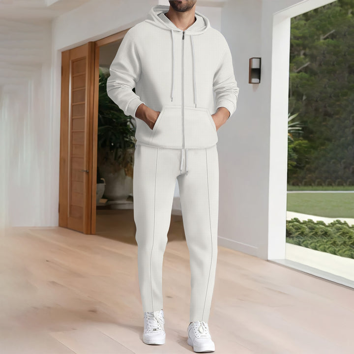 Herre sporty hoodie-sæt med funktionel lynlås og praktiske lommer Stilla