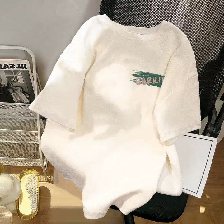 Dame Oversized T-shirt med kunstnerisk tryk og afslappet skæring Stilla