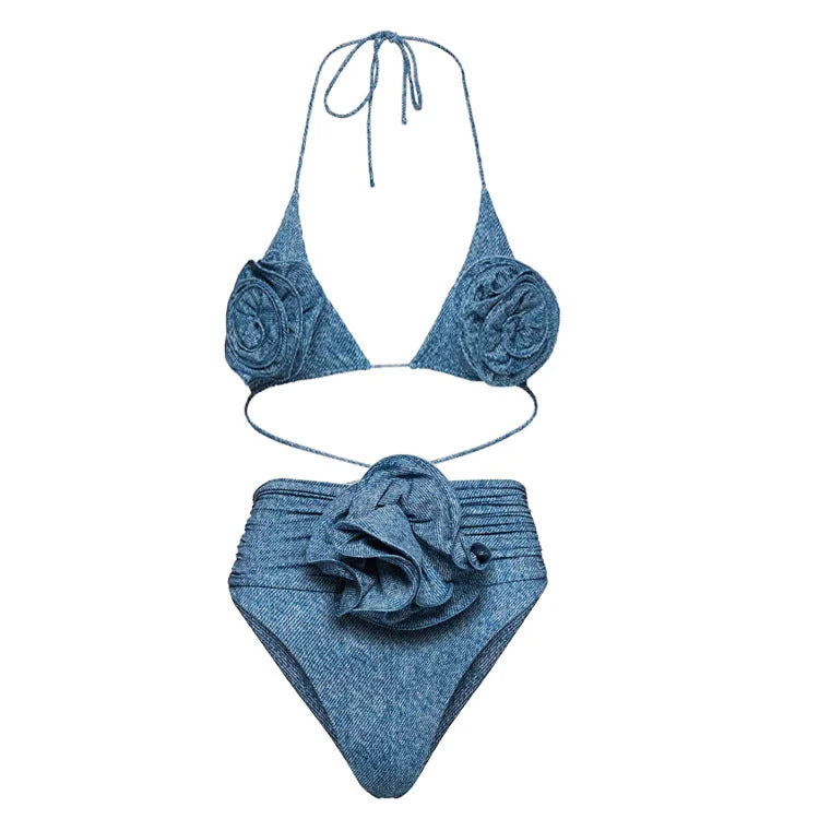 Dame Bikini-sæt med blomstret design og matchende omslagsnederdel Stilla