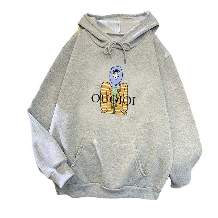 Dame hoodie med unikt cartoon design Skovae