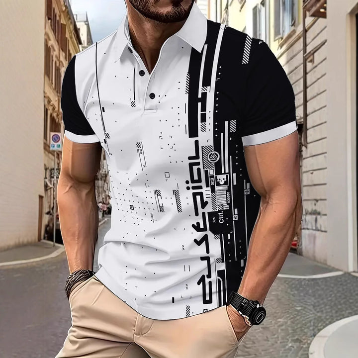 Herrer poloshirt med moderne grafikdesign og åndbare egenskaber Stilla