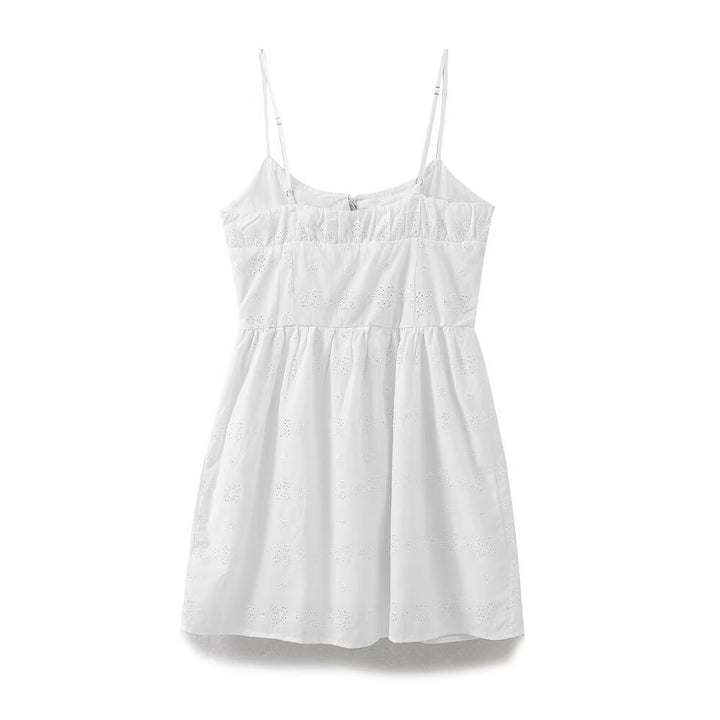 Femme Broderet Stropkjole Stilla