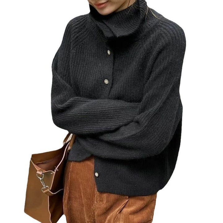 Femme Cozy Ribstriktrøje med Sjal-krave Stilla