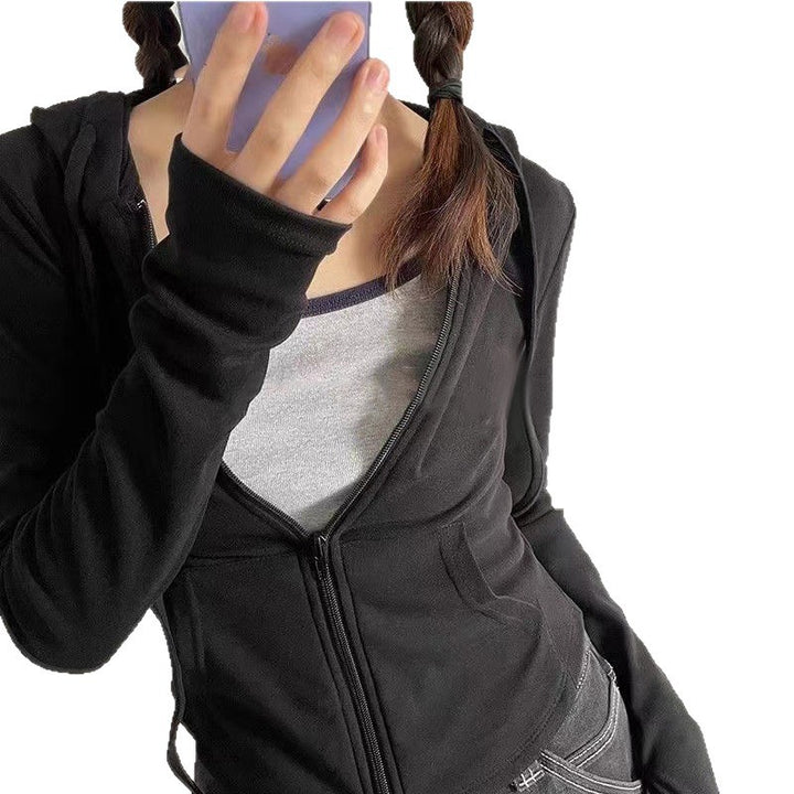 Dame mode hoodie med praktisk lynlås Stilla
