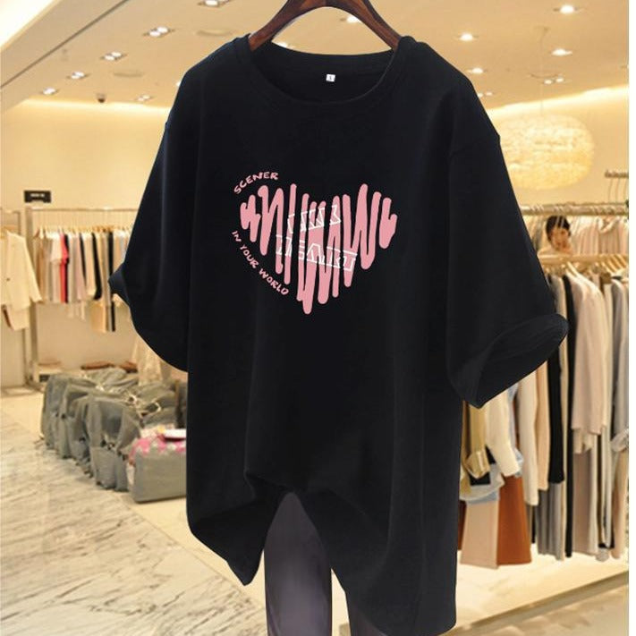 Dame T-shirt med kreativt tryk og afslappet snit Stilla
