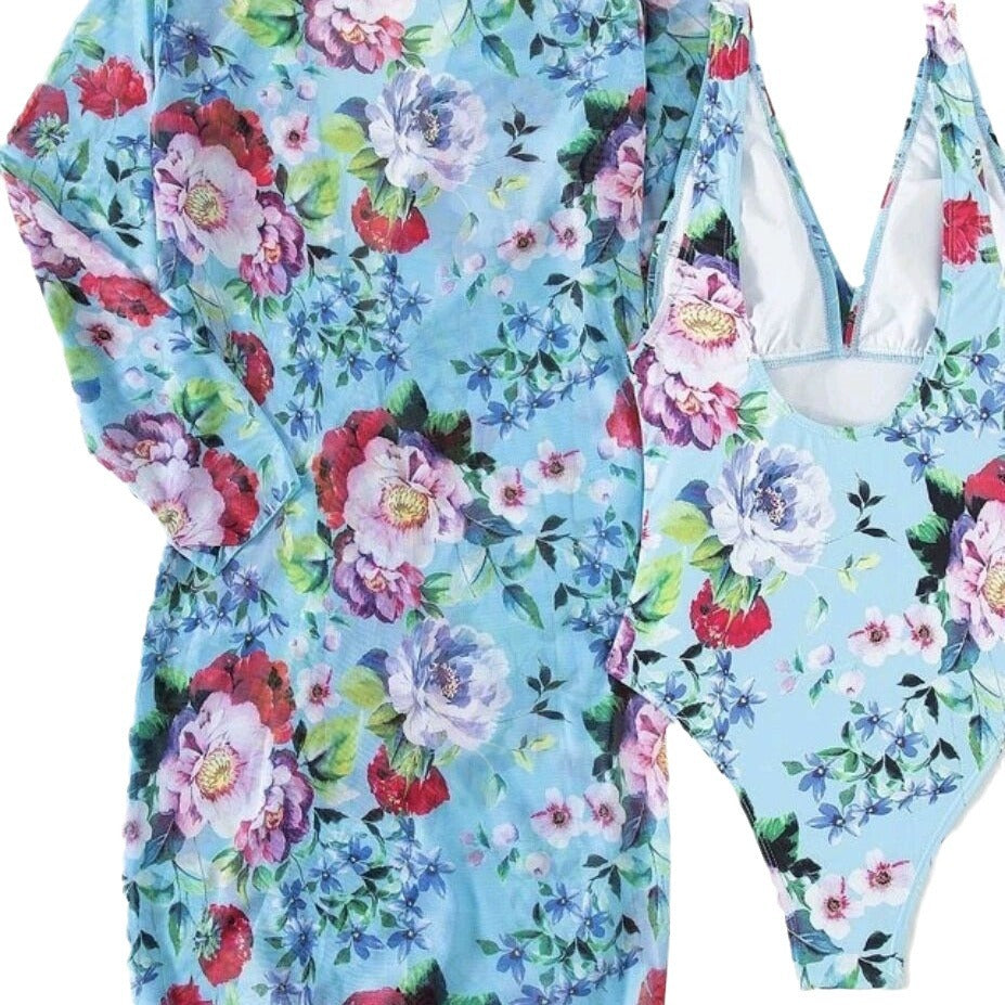 Dame Blomstermønster Svømmebassin Cover-Up Sæt Stilla
