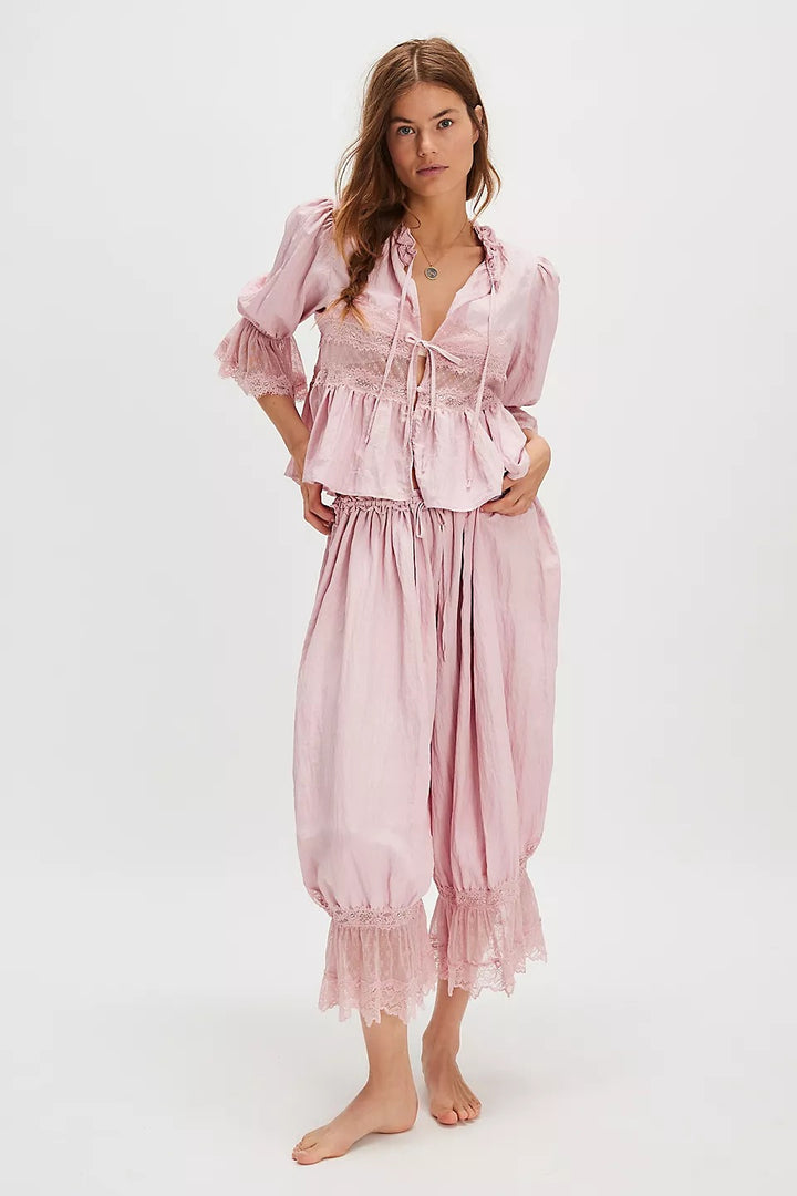Dame Luftig og elegant Culotte med spidsdekoration Skovae