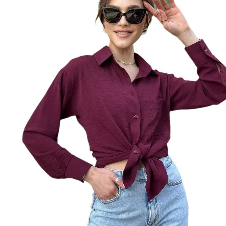 Dame afslappet overshirt med button-down-krave og brystlomme Stilla