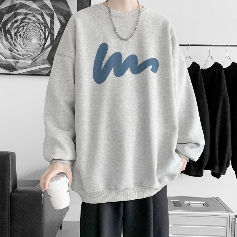 Herrer hyggelig sweatshirt med trendy grafisk design Stilla