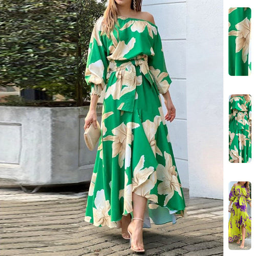 Kvinders elegante maxikjole med off-shoulder design og flæse detaljer Stilla